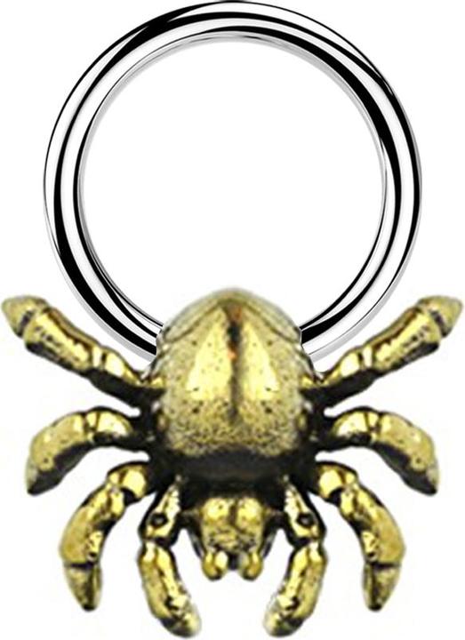 Produktbild Star Piercing Micro Closure Ring silber Krebs vergoldet (Messing, Chirurgenstahl 316L)