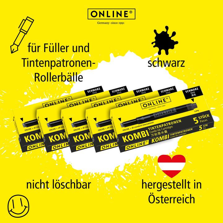 Produktbild Online Tintenpatrone 70033 Schwarz Löschbar (Tintenfass, Schwarz)