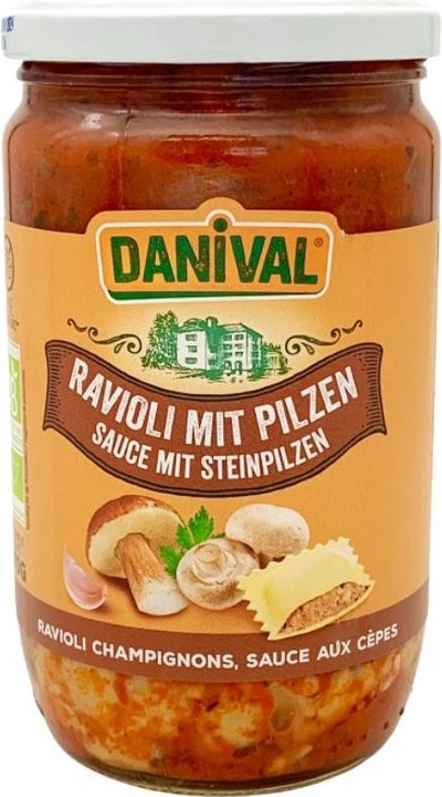Produktbild Danival Ravioli mit Pilzen in Steinpilzsauce Bio (670 g)
