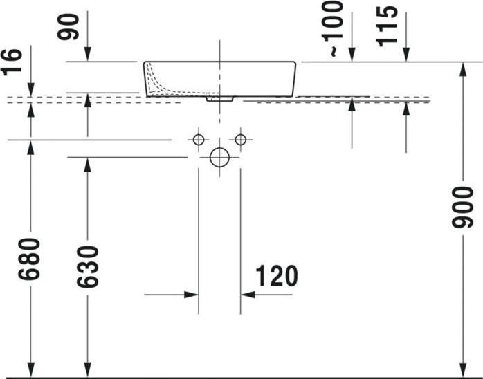 Immagine prodotto Duravit Lavabo da appoggio STARCK 2 o ÜL HLB 440x400mm chiuso o HL bianco (395 mm, 435 mm)