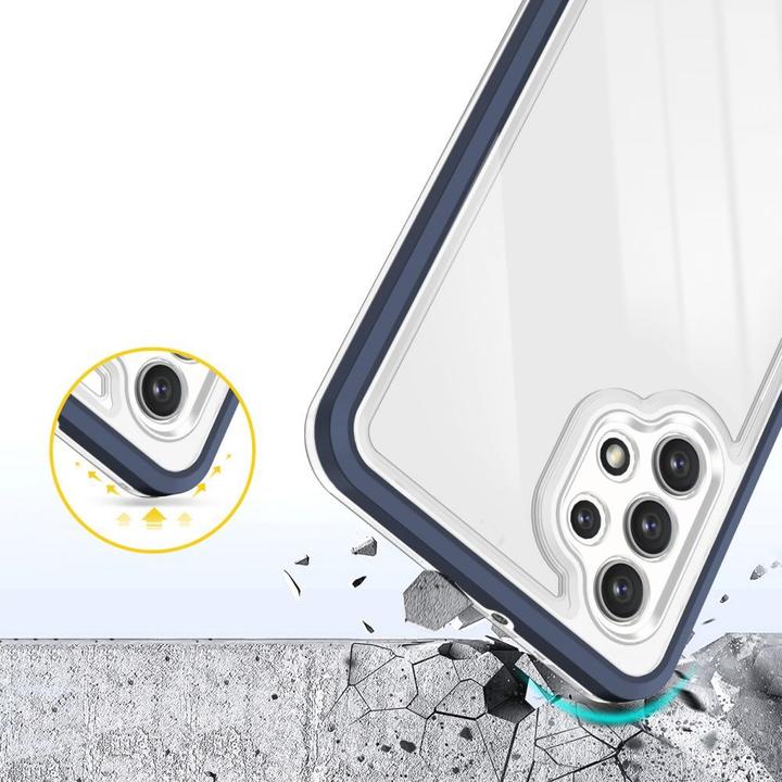 Actual product image Hurtel Clear 3in1 Case for Samsung Galaxy A72 4G Frame Gel Cover Blue (Samsung Galaxy A72)