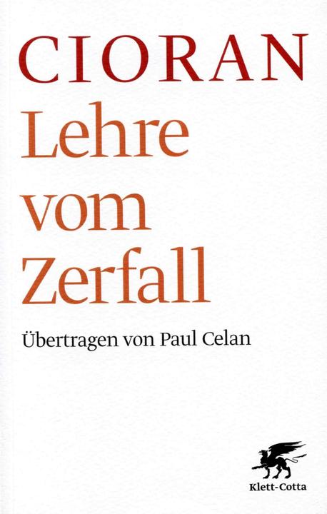 Produktbild Lehre vom Zerfall (Deutsch, Emile M. Cioran, 2009)