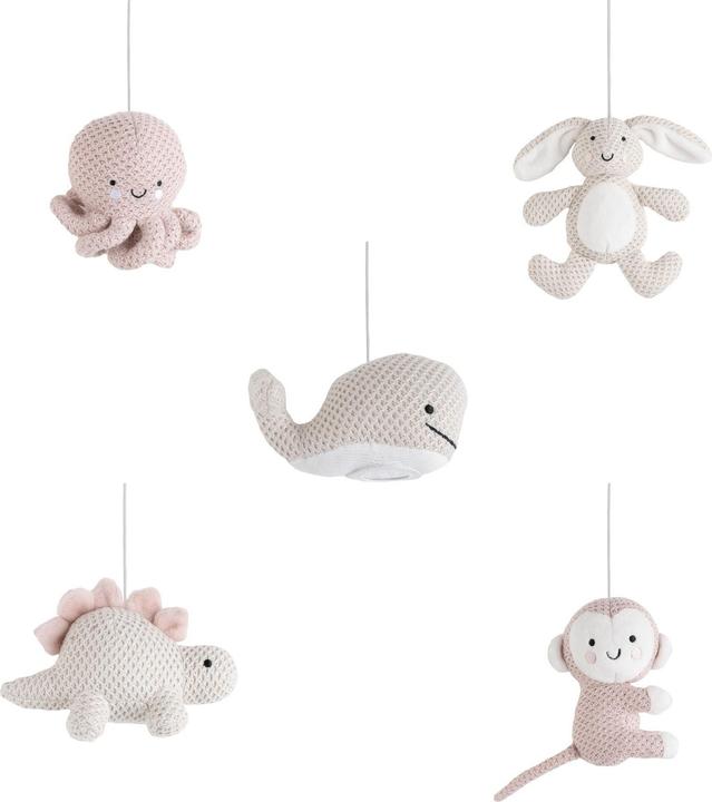 Actual product image Baby's only Music mobile, animals - Pink/ Warm Linen