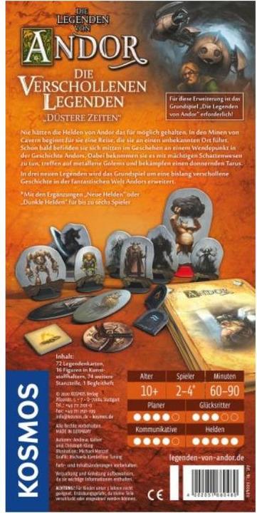Produktbild Kosmos Die Legenden von Andor - Die verschollenen Legenden "Düstere Zeiten" (Deutsch, 2 - 4 Spieler)