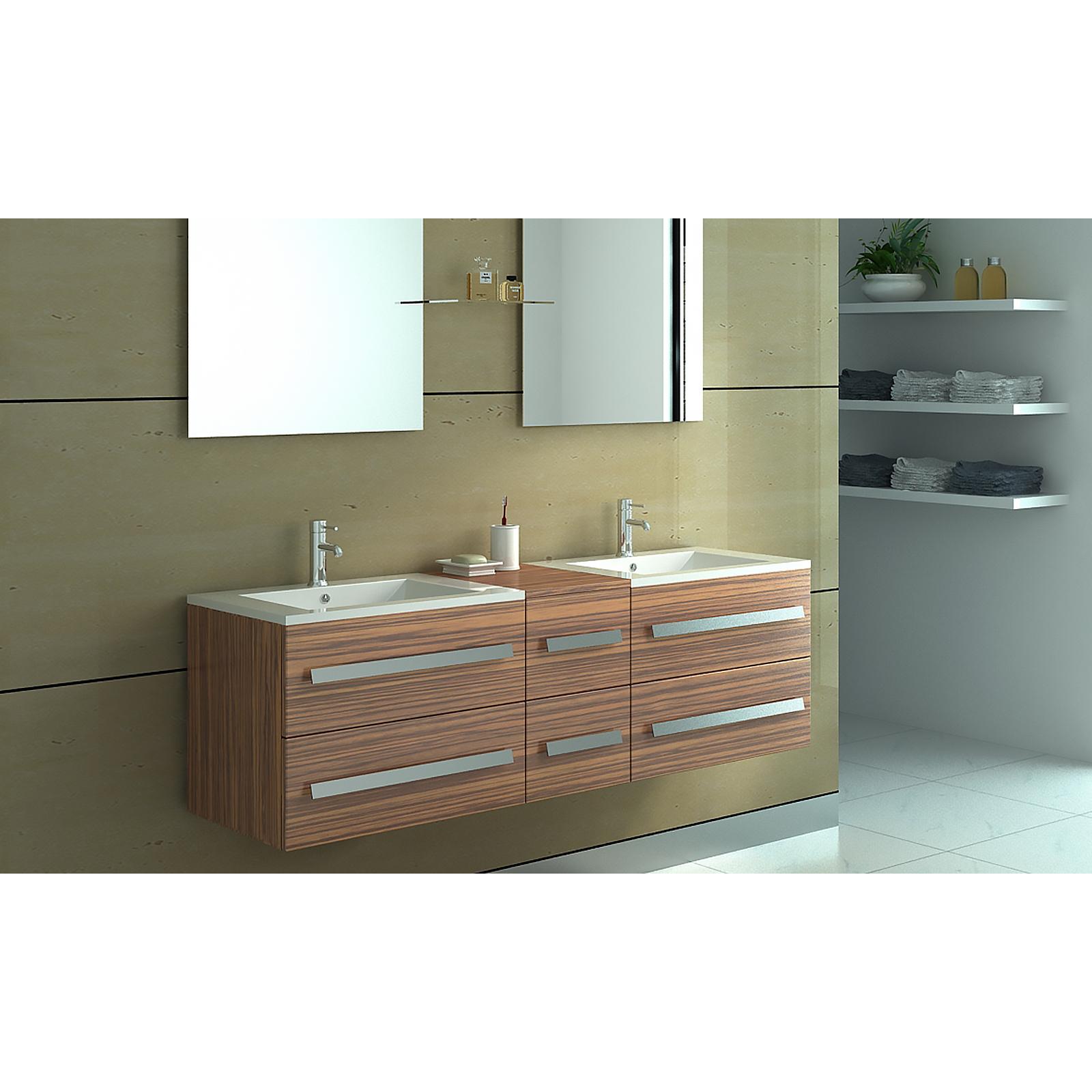 Jet-Line, Badmöbelset, Badset ZÜRICH II Holzoptik zebra dunkel