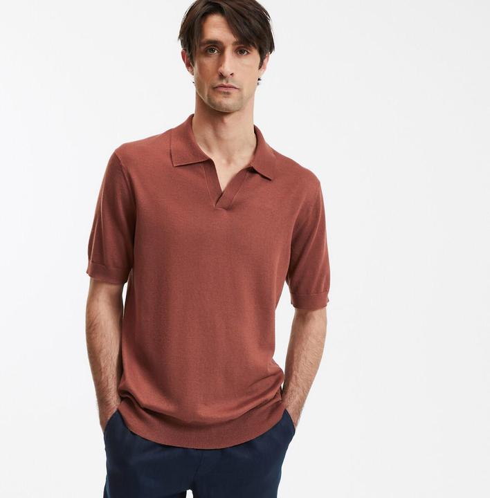 Immagine prodotto La Redoute Collections Kurzärmeliges Poloshirt mit V-Ausschnitt (S)