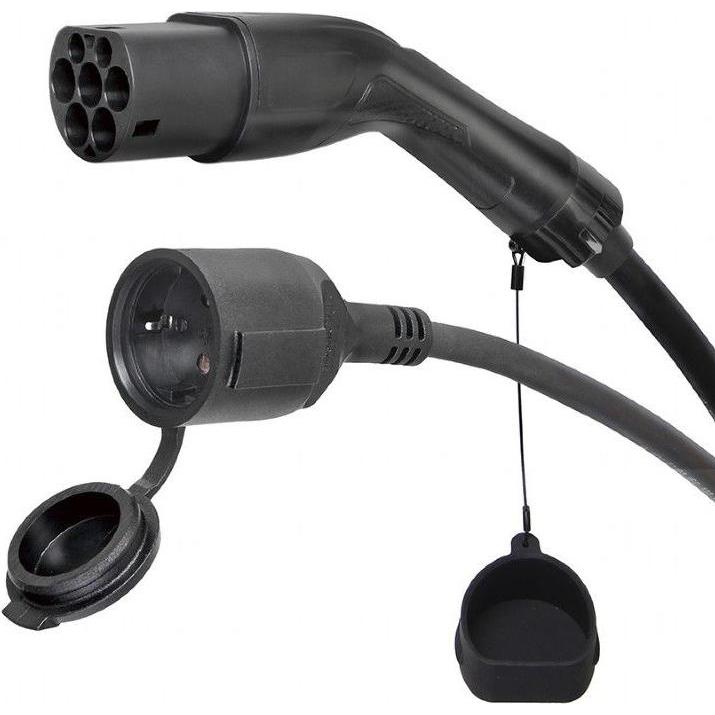 Energenie, Cavo di ricarica per auto elettrica, Typ 2 (m) auf Schuko (f) Adapterkabel 0,5 m Schwarz (0.50 m)