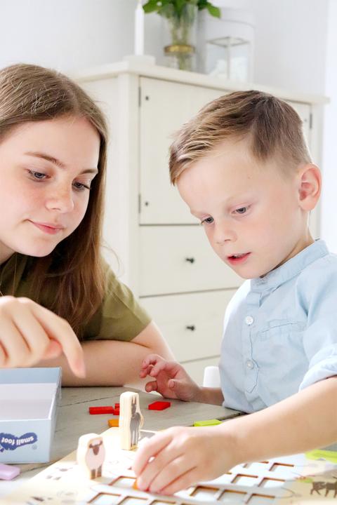 Actual product image small foot Bridge game "4 Friends (English, German, 2 - 4 Players)