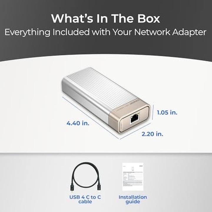 Actual product image QNAP USB 4 Type-C to 1x10GBASE-T Network Adapter