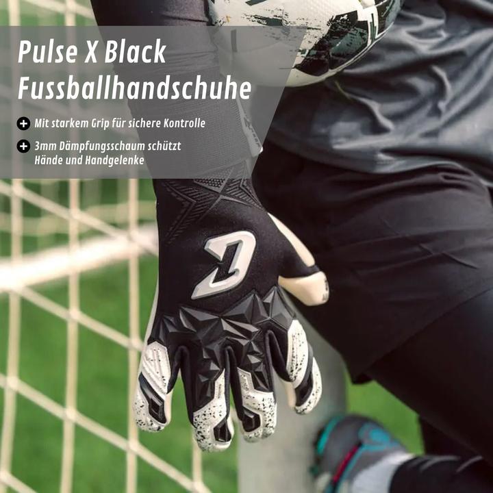 Produktbild Catch & Keep Fussballhandschuhe Pulse X Black Gr. 8 Torwart Goalie Handschuhe (8)