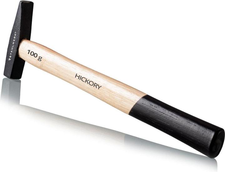 Actual product image Stahlwerk Hammer locksmith hammer 100g robust steel head, hickory wood handle (100 g)