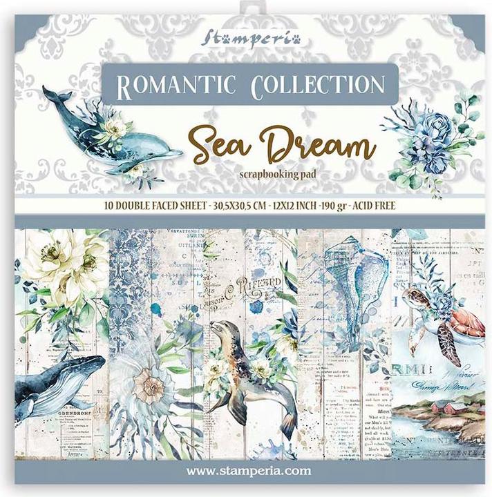 Immagine prodotto Stamperia Blocco scrapbook "Sogni di mare", 10 fogli, 30,5 x 30,5 cm (190 g/m², 10 x)