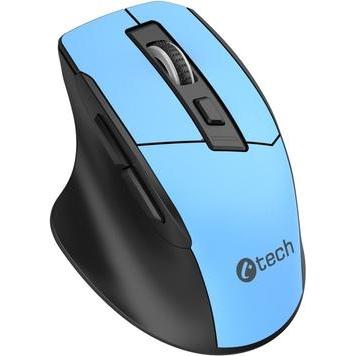 Thumbnail - C-Tech MyÅ¡ Ergo WLM-05, bezdrÃ¡tovÃ¡, 1600DPI, 6 tlaÄÃ­tek, USB nano receiver, modrÃ¡ (Kabellos), Maus, Blau