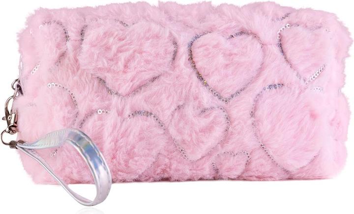 Actual product image Accentra Toiletry bag with fur and sequins