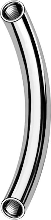 Image du produit Star Piercing Tige de banane argentée avec filetage femelle de 1,2 mm (sans laiton, Acier chirurgical 316L)