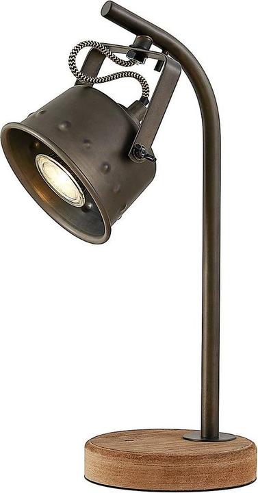 Actual product image Lindby Rubinjo table lamp Wood/Black (GU10)