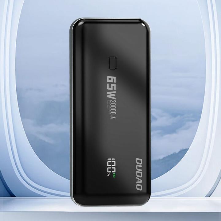 Produktbild Dudao K65 Powerbank mit USB-A/USB-C-Display 20000 mAh 65 W – Schwarz (20000 mAh, 65 W, 65 Wh)
