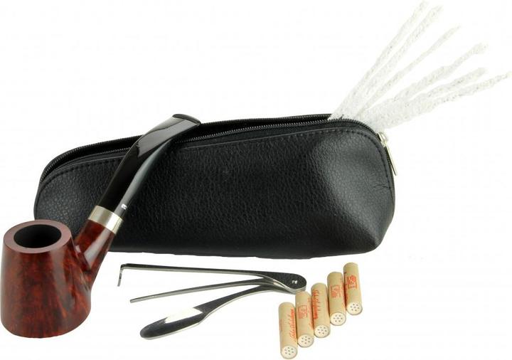 adorini Premium Pfeifenset - italienische Pfeife Grosseto, braun dunkel Set 15 teilig