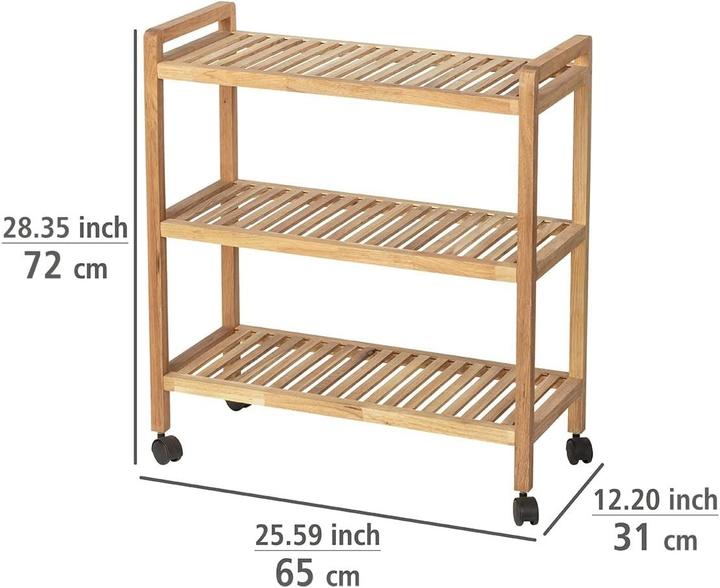 Actual product image Wenko Shelf trolley Norway brown 65.0 x 31.0 x 72.0 cm (65 x 31 x 72 cm)