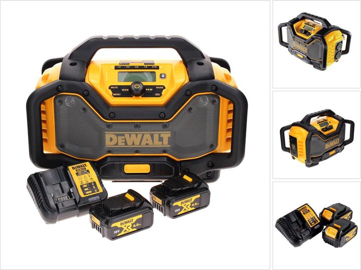 DeWalt DCR 027 M2 Radio sans fil DAB+ 10,8-18,0 V + 2x batterie 4,0Ah + chargeur (DAB+ DAB, FM, Bluetooth)