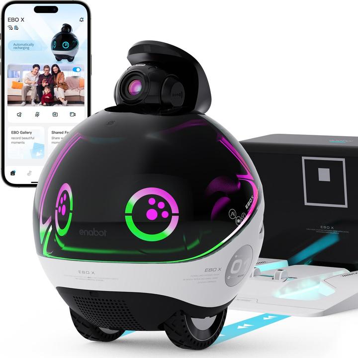 Enabot EBO X surveillance robot with WLAN camera (3840 x 2160 pixels)