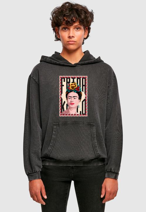Produktbild Merchcode Ladies Frida Kahlo - Frame one Acid Washed Oversize Hoody - 178005 (M)
