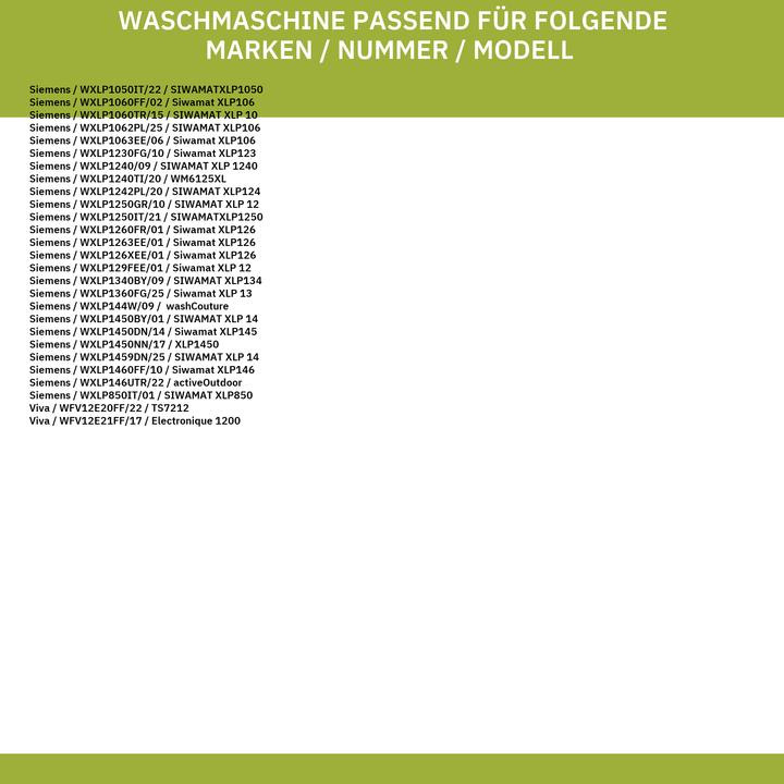 Nutritional values and ingredients Bosch Hausgeräte Spring for tub BOSCH 00606818 in washing machine