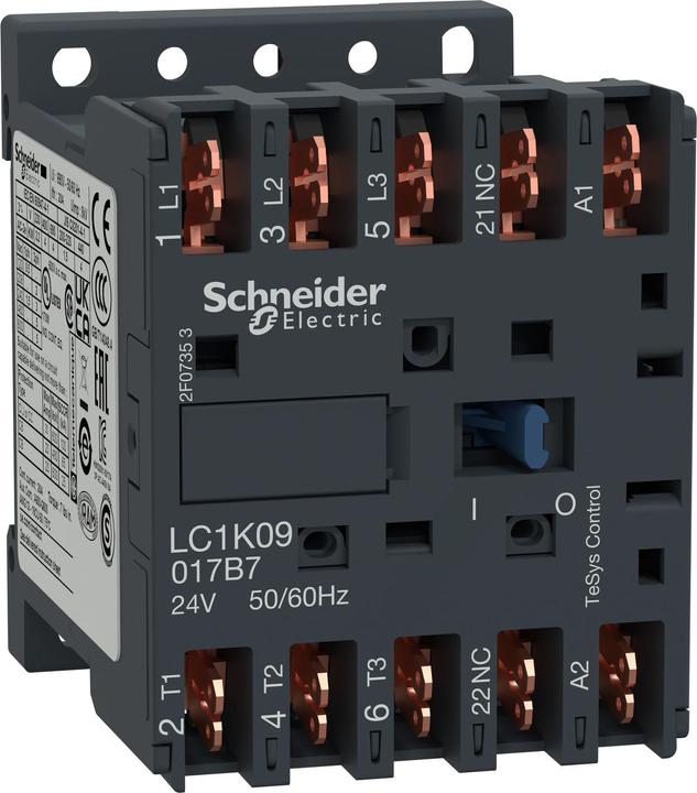 Actual product image Schneider Electric Power contactor, 3p+1Ö, 4kW/400V/AC3, LC1K09017B7