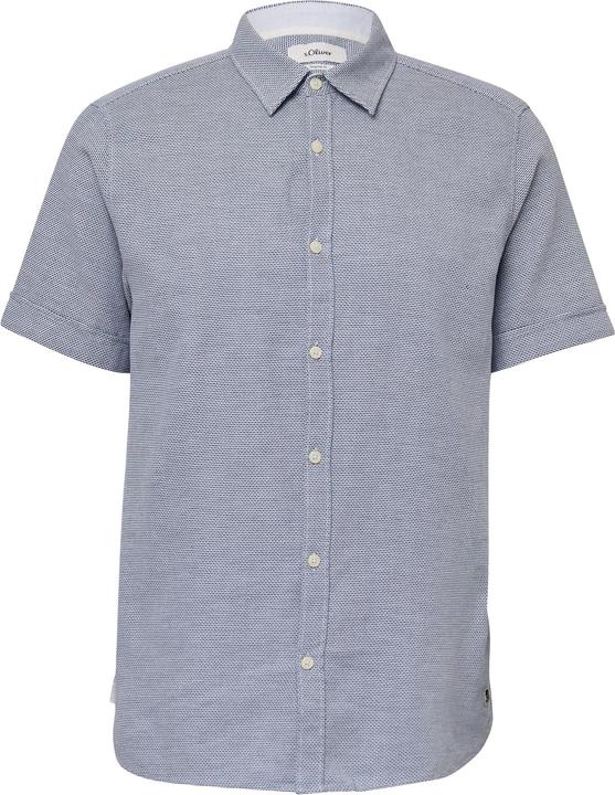 Immagine prodotto S.Oliver Hemd Regular Fit: Strukturiertes Kurzarmhemd aus Baumwolle mit Kentkragen (M)