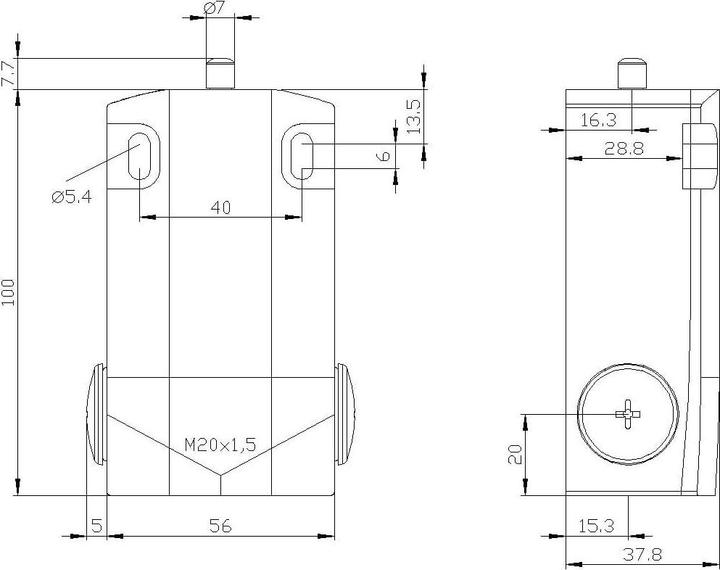 Produktbild Siemens Begrenzungsschalter 56 mm Rundst 1NO/1NC