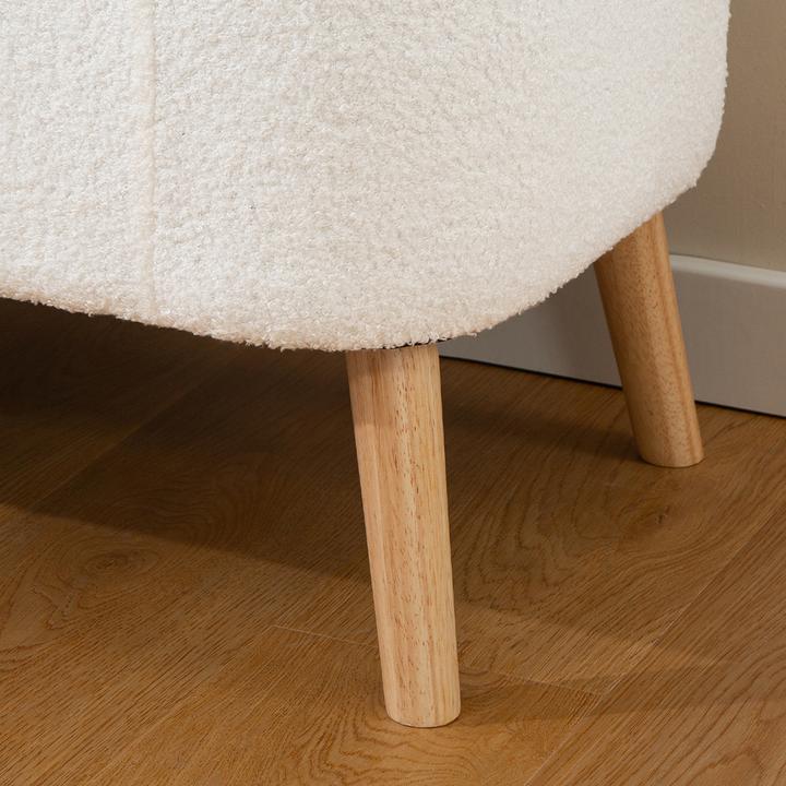 Image du produit Homcom Sitzbank Polyester, Kautschukholz Cremeweiss (42 cm)