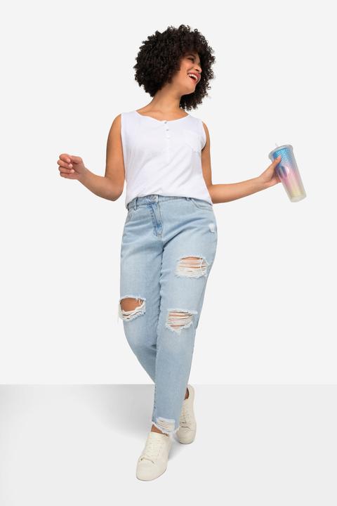 Immagine prodotto Angel of Style Mom-Jeans, Destroy-Effekte, Fransensaum, 5-Pocket (58)