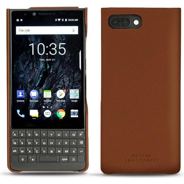 Noreve Lederschutzhülle (Blackberry KEY2), Smartphone Hülle, Braun