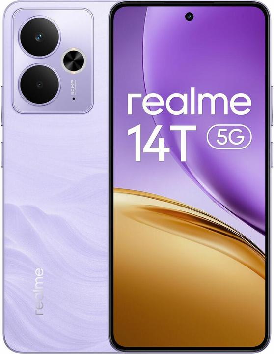 Actual product image realme 14T (256 GB, Lightning Purple, 6.67", Dual SIM, 5G)