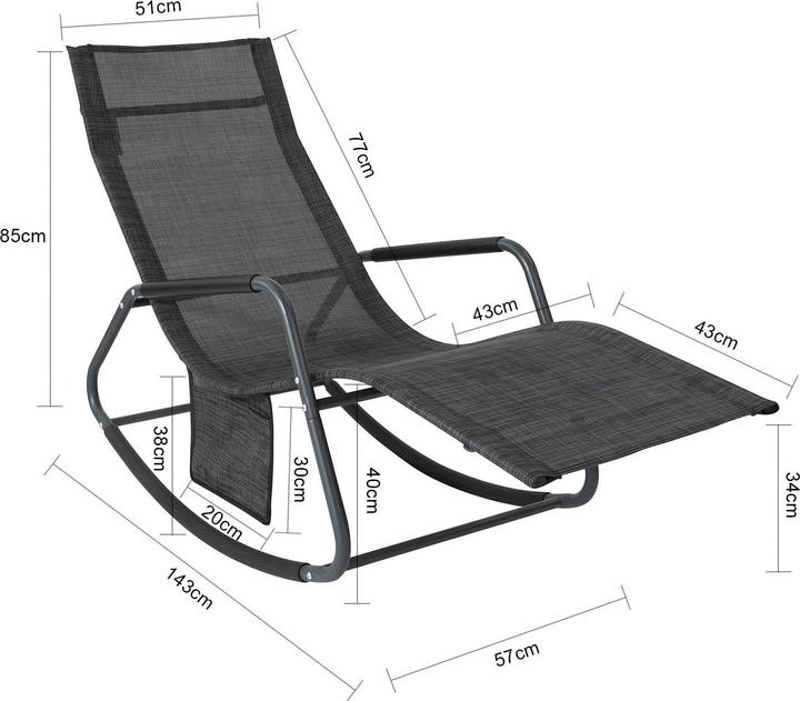 Produktbild SoBuy Gartenliege (57 cm)