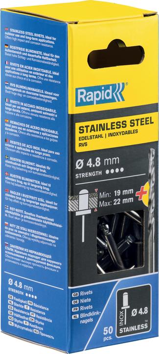 Rapid Edelstahl Blindniete Ø 4,8 x 25 mm