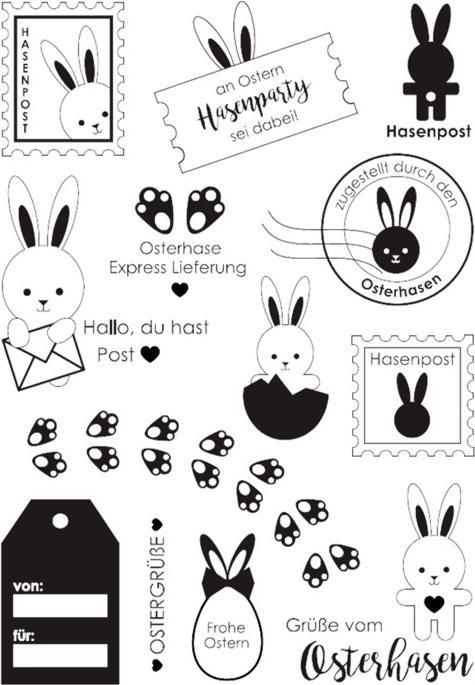 Produktbild VBS Silikonstempel "Hasenpost"