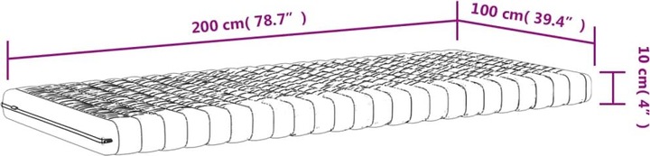 Actual product image VidaXL Manka (100 x 200 cm, Foam core)