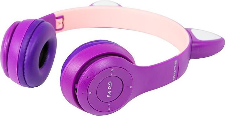 Actual product image Blow Wireless Bluetooth 5.0 LED headset for children with cat ears, purple
