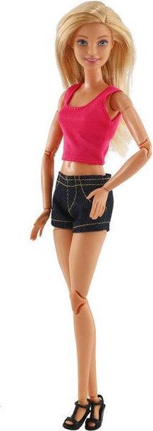 Produktbild Hermex Mode Shorts und Shirt für Barbie Puppen Retro Collection Schwarz Pink