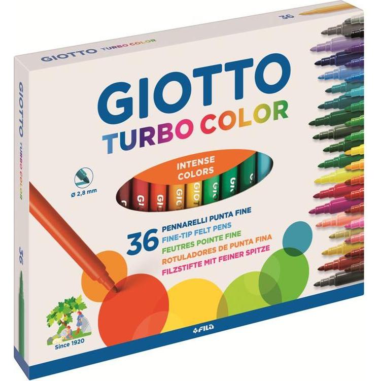 Lyra, Malstifte, 4180 00 - Turbo Color Faserschreiber, Kartonetui 36 sortierte Farben (Mehrfarbig, 36 x)