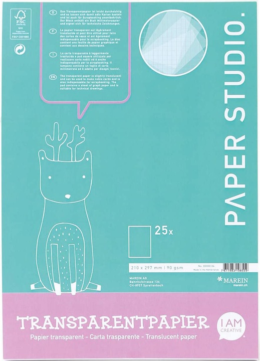 Produktbild I Am Creative Transparentpapier Block A4, 25 Blatt (A4)