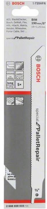 Actual product image Bosch Professional Zubehör PRO Pallet Repair S725VFR sheet, 1.25 x 19 x 190 mm, 5 pcs.