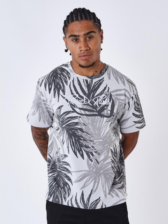 Produktbild Project X Paris t-hirt mit allover-muter palmenblätter project x pari (S)