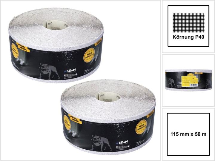 Actual product image Mirka BASECUT Sanding Paper 115 mm x 50 m P40 2x Sanding Roll ( 2x 2251100140N ) Universal Sanding Pa (P40)