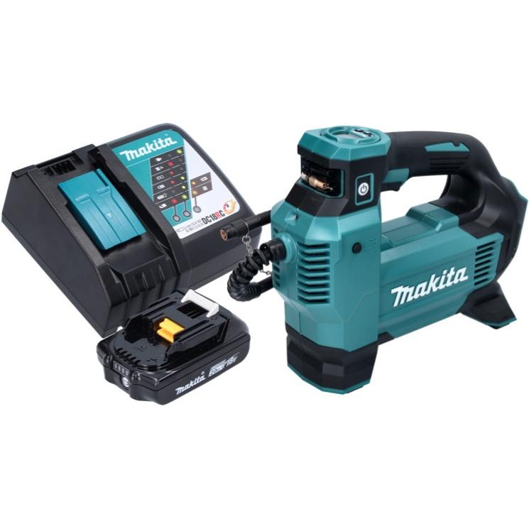 Thumbnail - Makita, Kompressor, DMP 181 RA1 Akku Kompressor 18 V 11,1 bar + 1x Akku 2,0 Ah + Ladegerät (11.10 Bar)