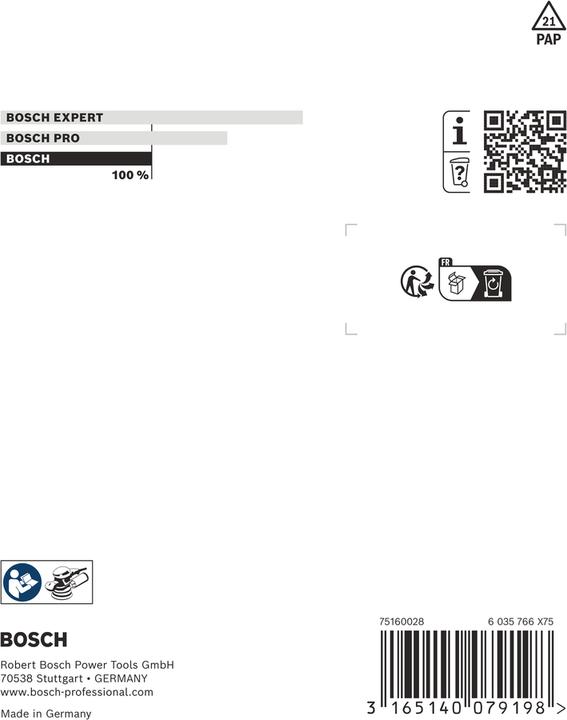 Produktbild Bosch Professional Zubehör Schleifteller hart, 115 mm, passend zu PEX 115 (Grob)