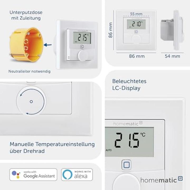 Produktbild Homematic IP Smart Home Wandthermostat mit Schalta