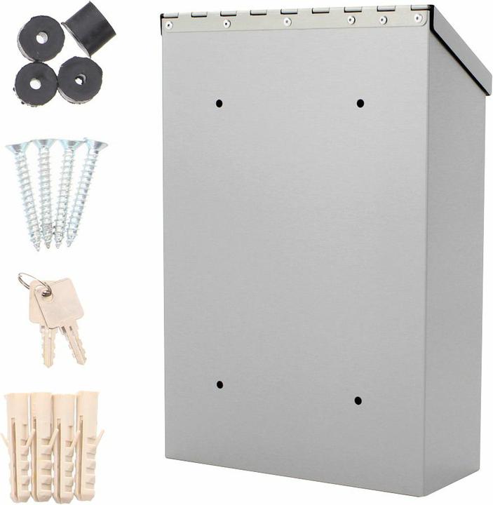 Actual product image Rottner T06047 mailbox stainless steel wall mounted mailbox