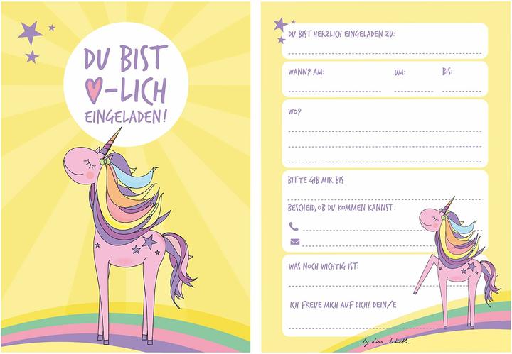 Immagine prodotto Biglietti d'invito di compleanno unicorno (12 pz.)